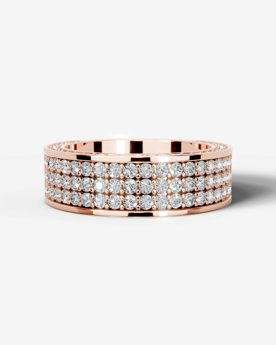 Vera Lab Grown Round Diamond Wedding Ring - Rose Gold