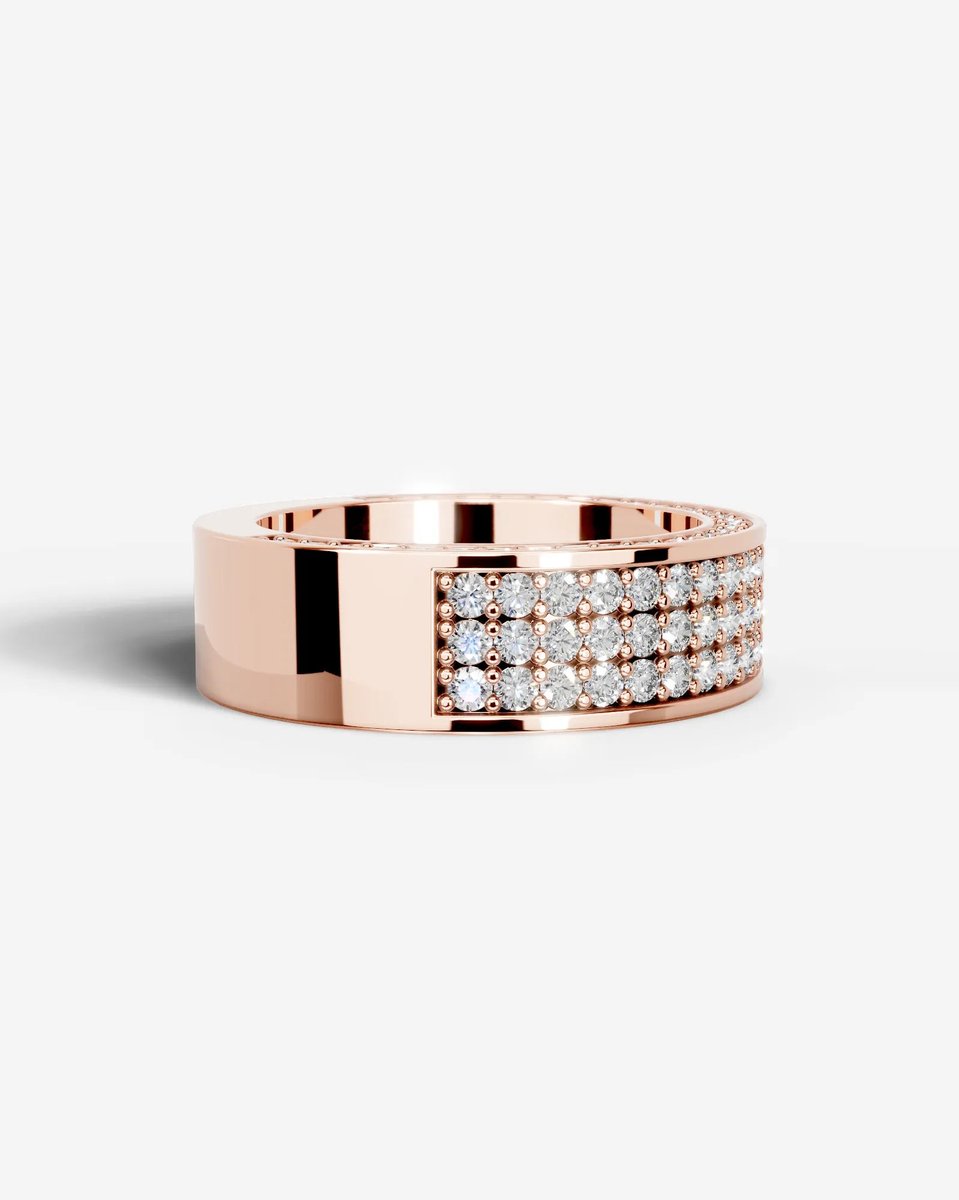 Vera Lab Grown Round Diamond Wedding Ring - Rose Gold
