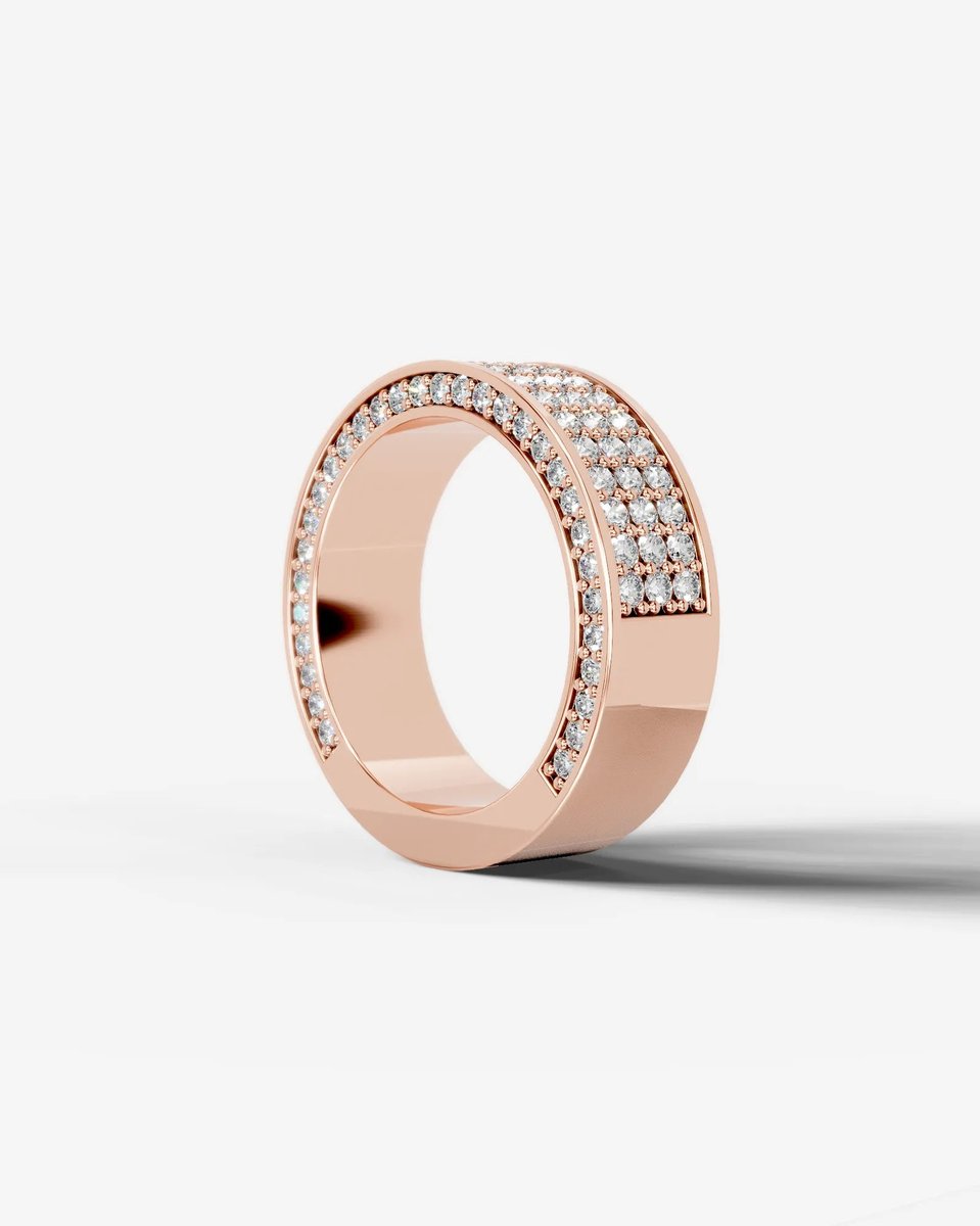 Vera Lab Grown Round Diamond Wedding Ring - Rose Gold