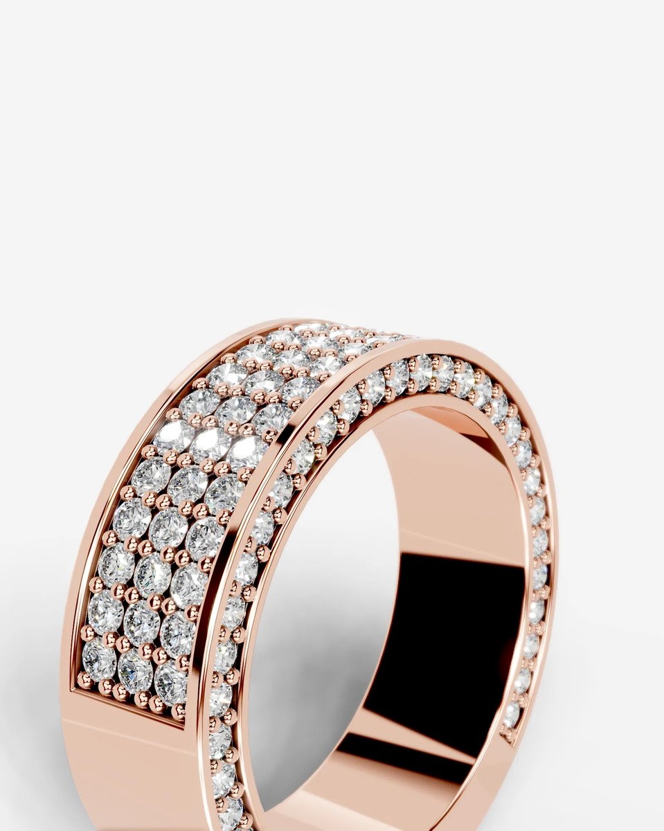 Vera Lab Grown Round Diamond Wedding Ring - Rose Gold