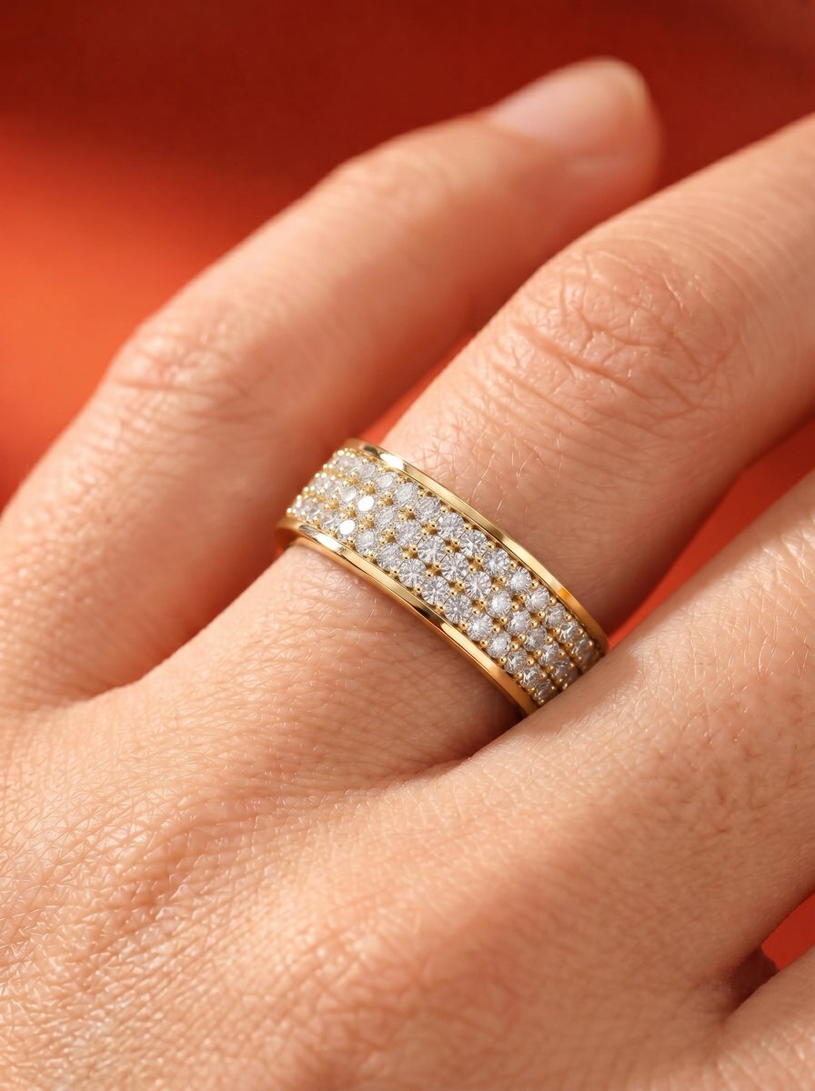 Vera Lab Grown Round Diamond Wedding Ring - Yellow Gold