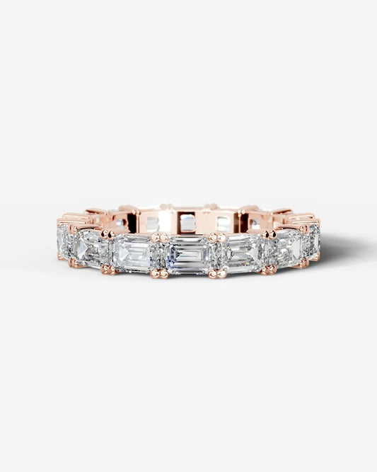Vicky Lab Grown Emerald Diamond Wedding Ring - Rose Gold