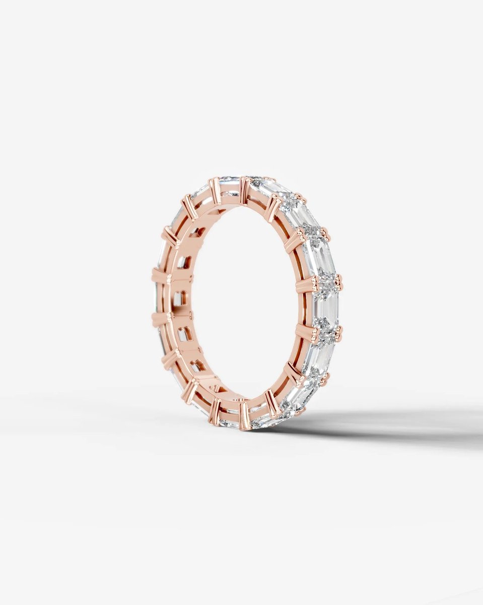 Vicky Lab Grown Emerald Diamond Wedding Ring - Rose Gold