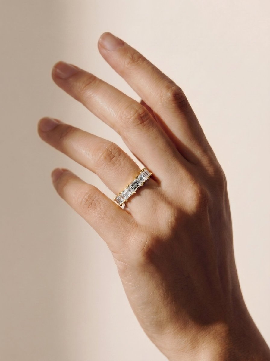 Vicky Lab Grown Emerald Diamond Wedding Ring - Yellow Gold