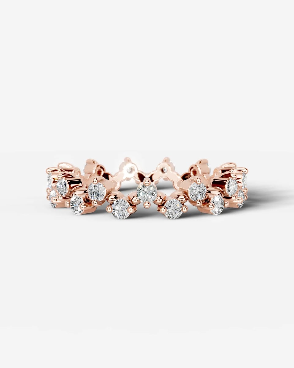 Wren Lab Grown Round Diamond Wedding Ring - Rose Gold