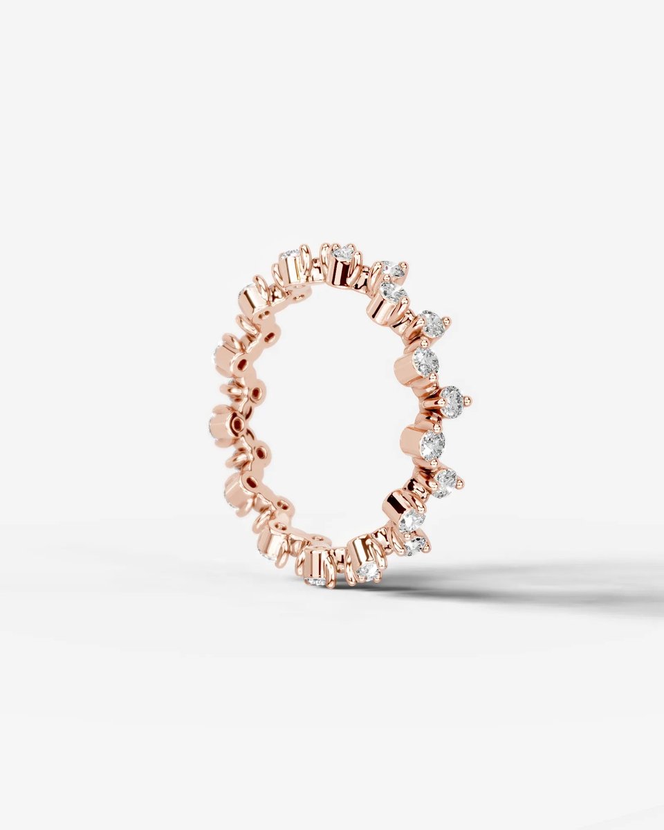 Wren Lab Grown Round Diamond Wedding Ring - Rose Gold