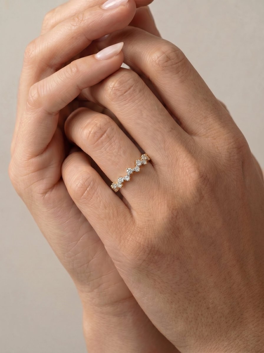 Wren Lab Grown Round Diamond Wedding Ring - Yellow Gold