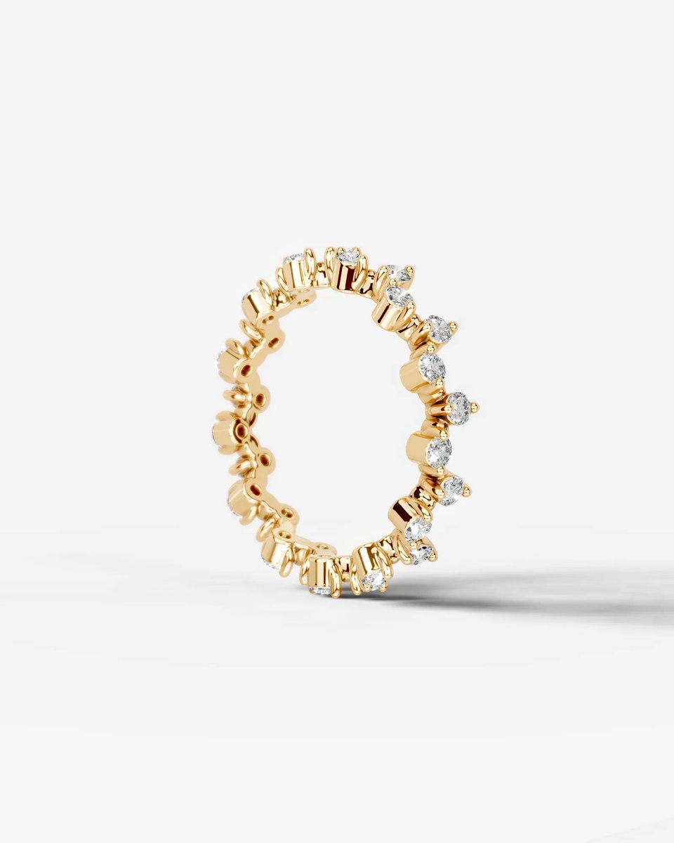 Wren Lab Grown Round Diamond Wedding Ring - Yellow Gold