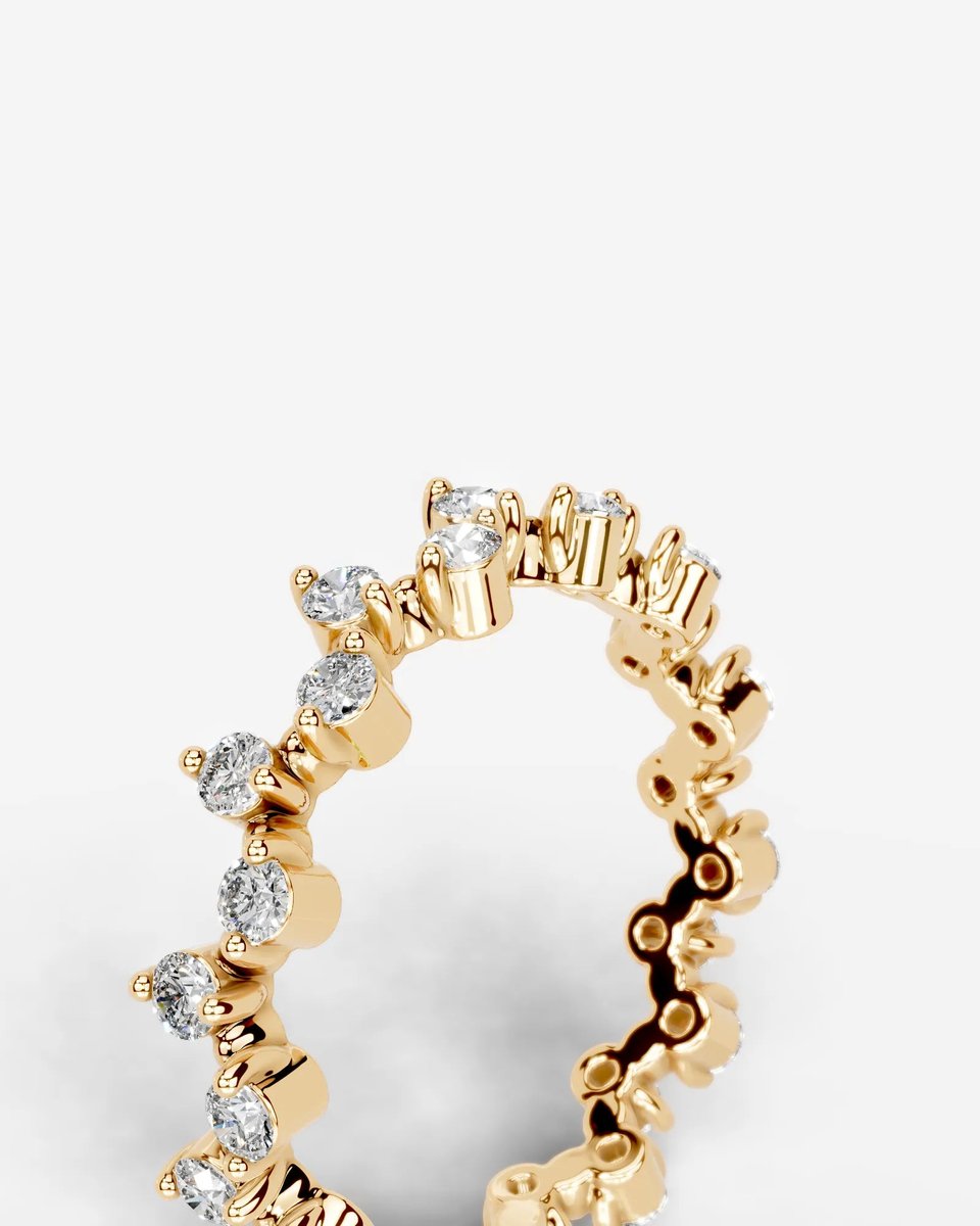Wren Lab Grown Round Diamond Wedding Ring - Yellow Gold