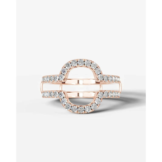 Yana Lab Grown Round Diamond Wedding Ring - Rose Gold