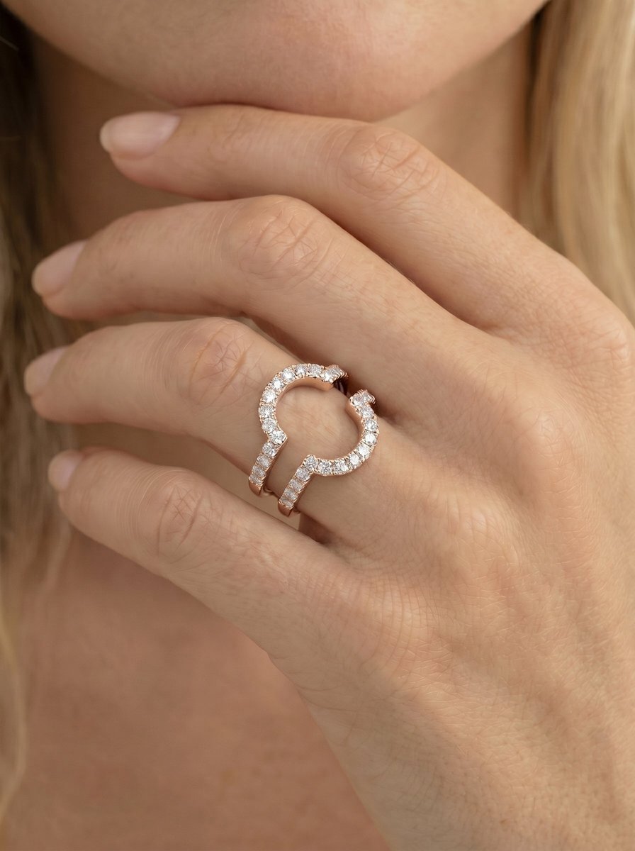 Yana Lab Grown Round Diamond Wedding Ring - Rose Gold