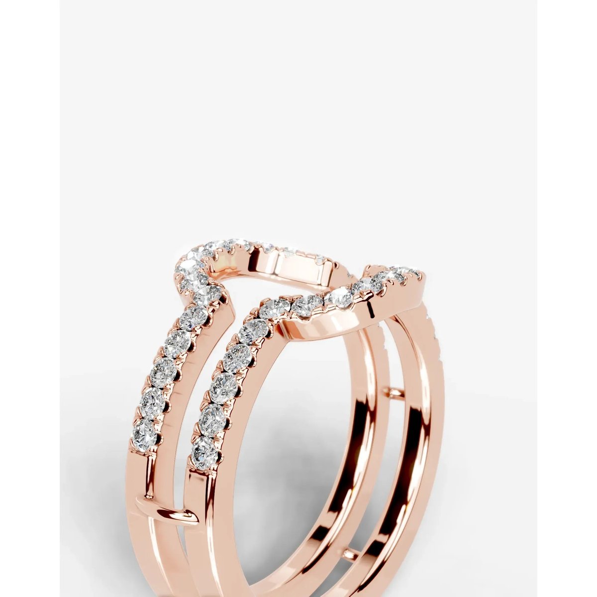 Yana Lab Grown Round Diamond Wedding Ring - Rose Gold