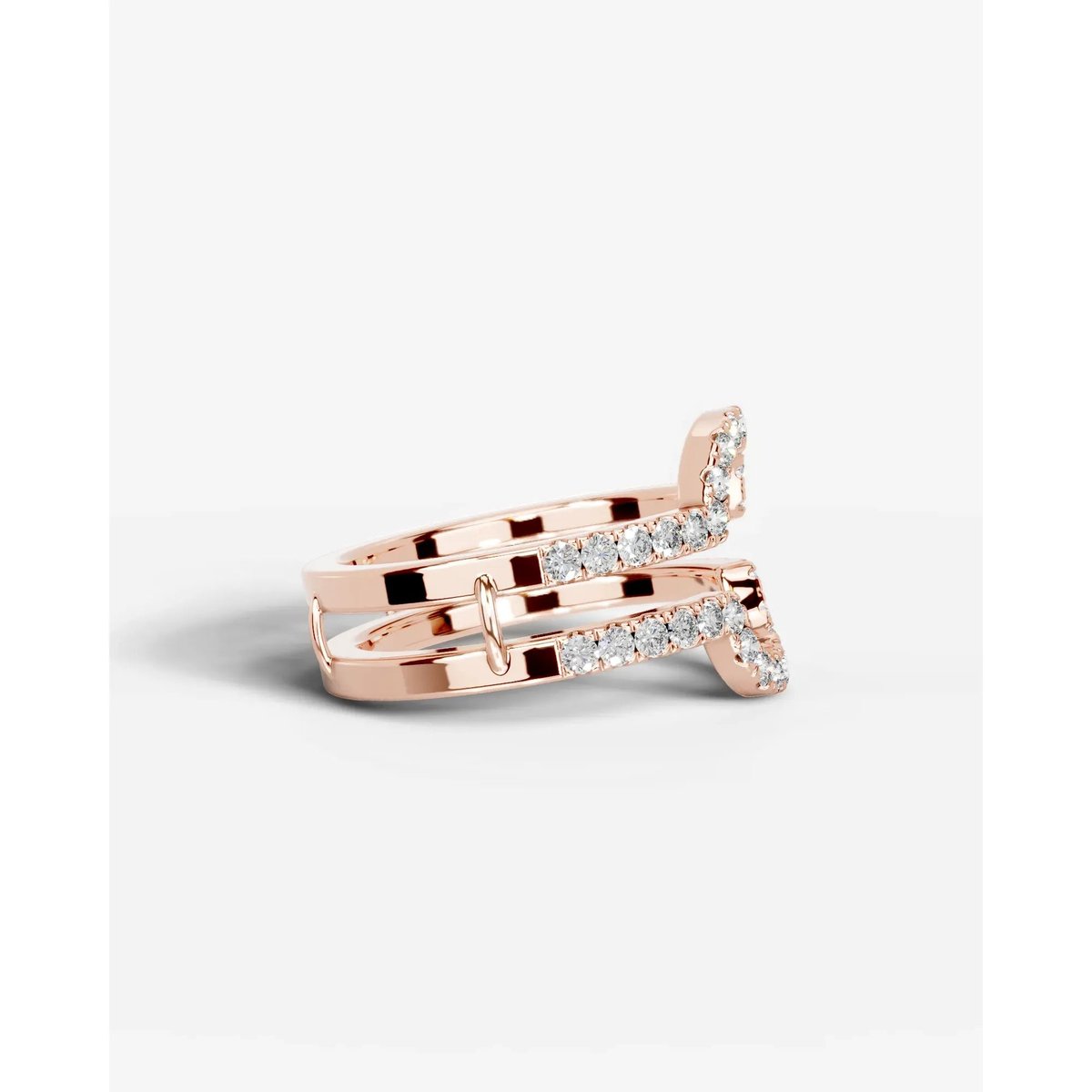 Yana Lab Grown Round Diamond Wedding Ring - Rose Gold