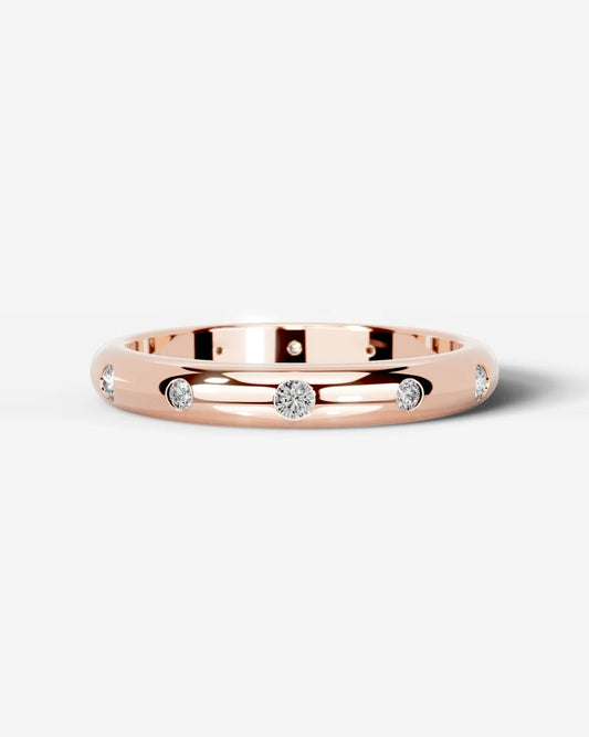 Zara Lab Grown Round Diamond Wedding Ring - Rose Gold