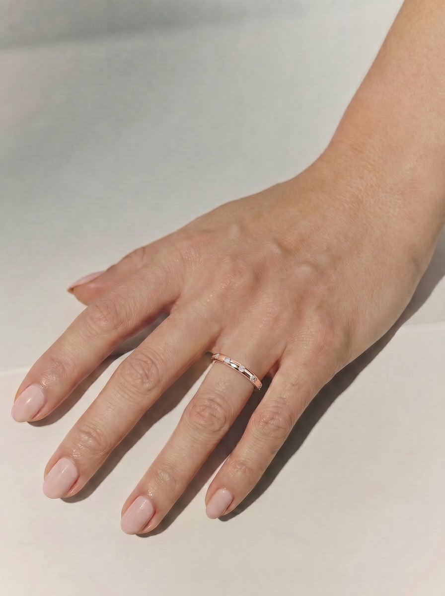 Zara Lab Grown Round Diamond Wedding Ring - Rose Gold