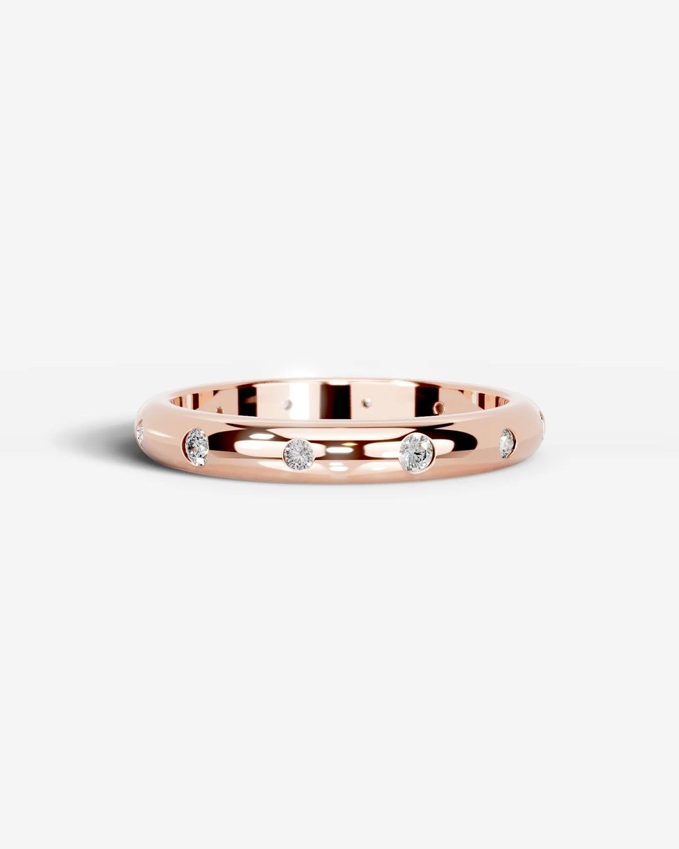 Zara Lab Grown Round Diamond Wedding Ring - Rose Gold