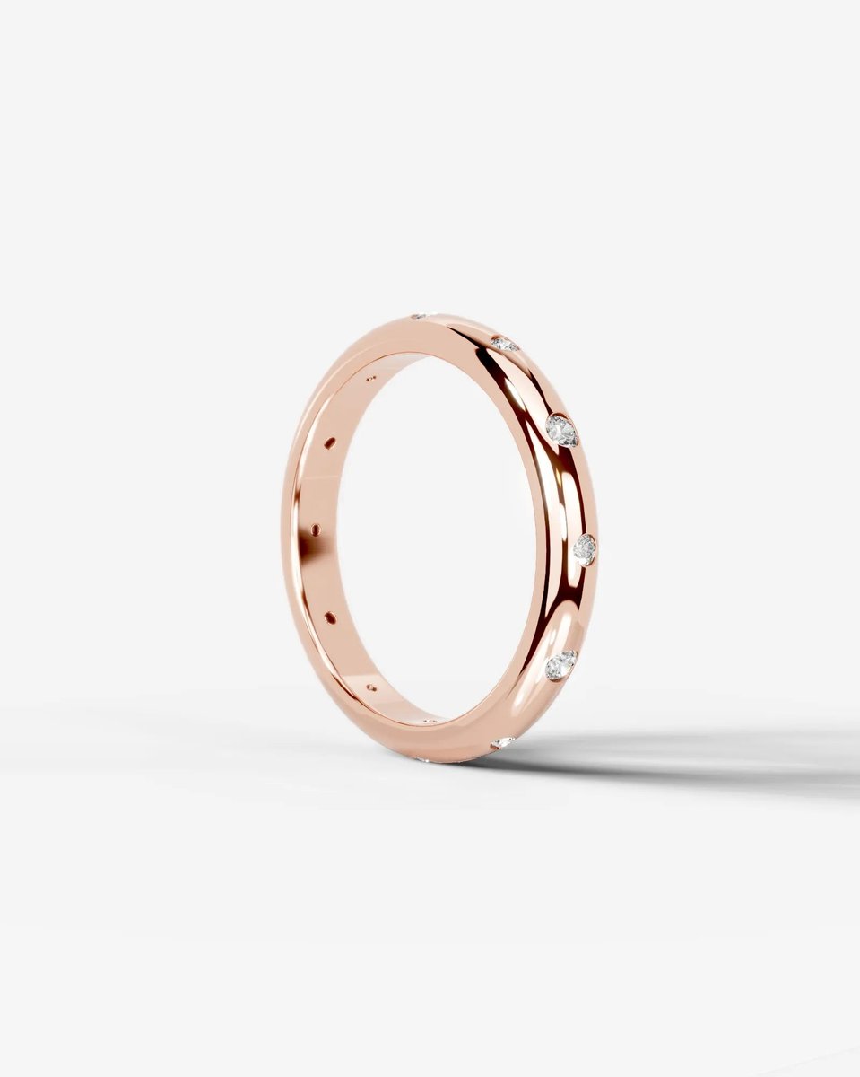 Zara Lab Grown Round Diamond Wedding Ring - Rose Gold