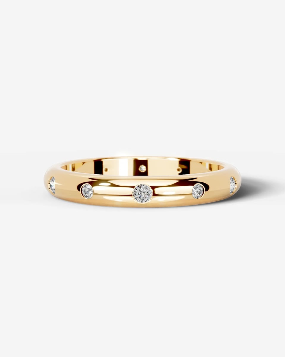 Zara Lab Grown Round Diamond Wedding Ring - Yellow Gold