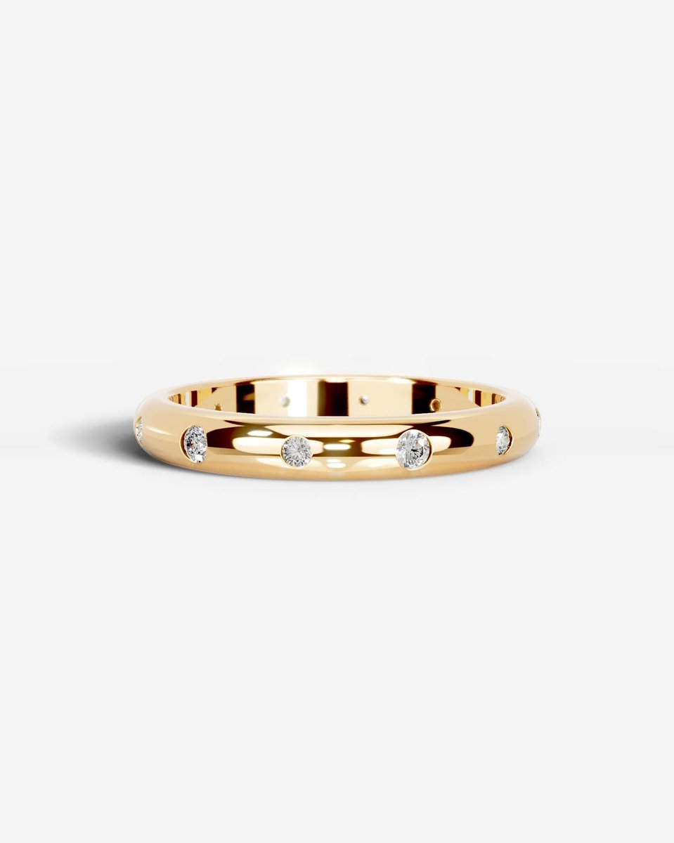 Zara Lab Grown Round Diamond Wedding Ring - Yellow Gold