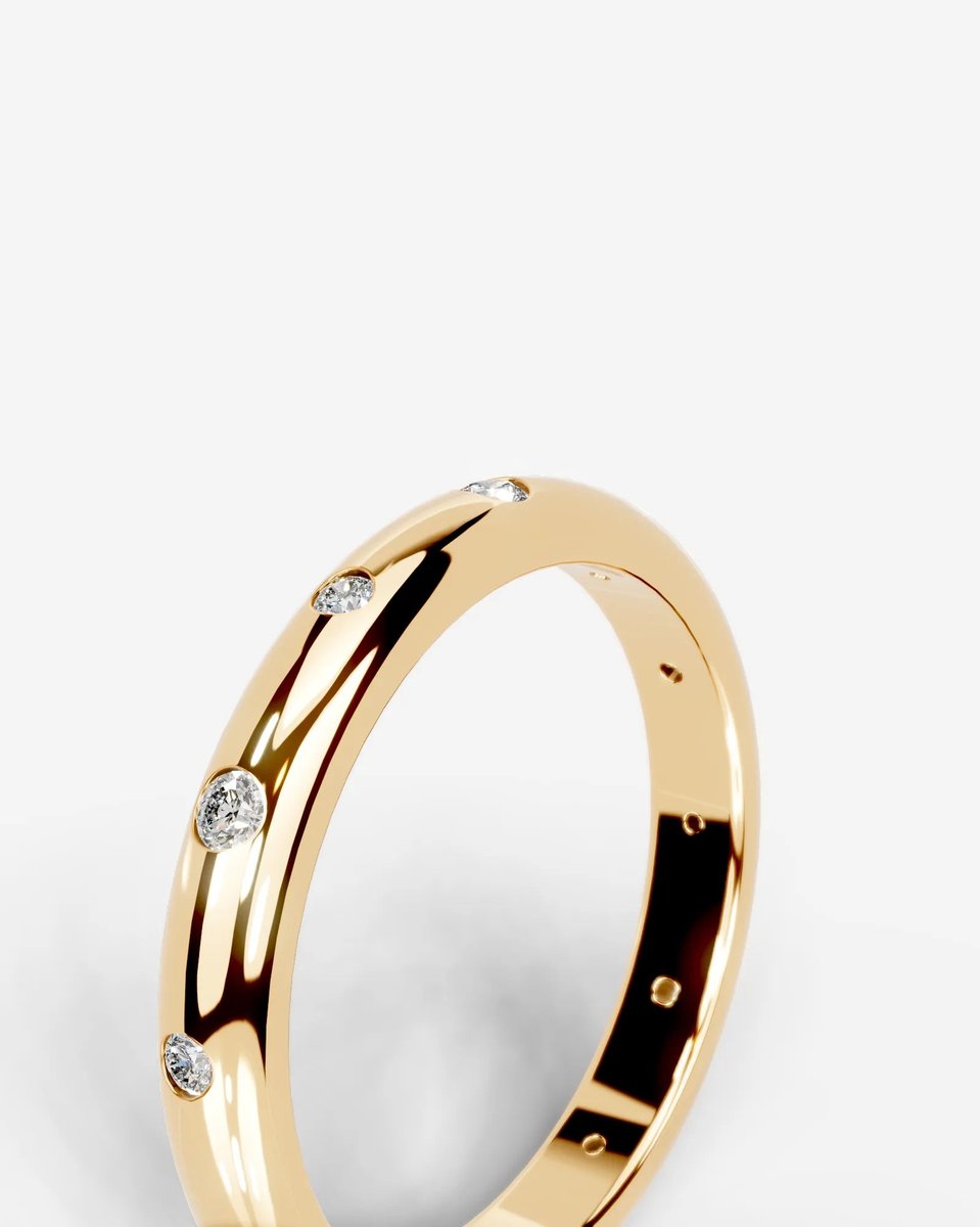 Zara Lab Grown Round Diamond Wedding Ring - Yellow Gold
