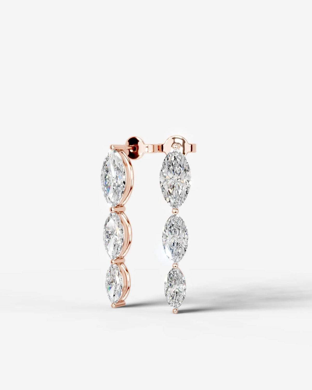 Abigail Lab Grown Diamond Earrings Marquise - Rose Gold