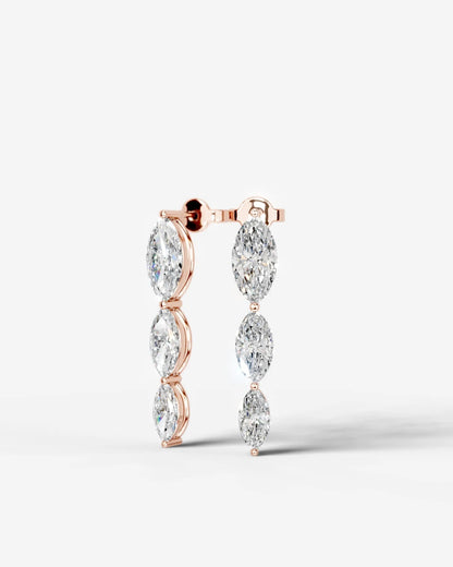 Abigail Lab Grown Diamond Earrings Marquise - Rose Gold