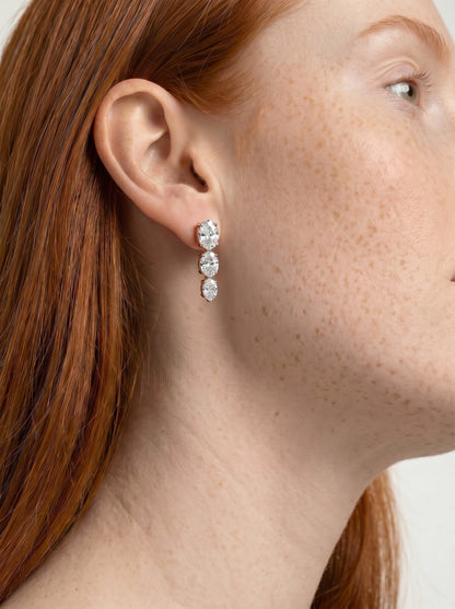 Abigail Lab Grown Diamond Earrings Oval - Rose Gold