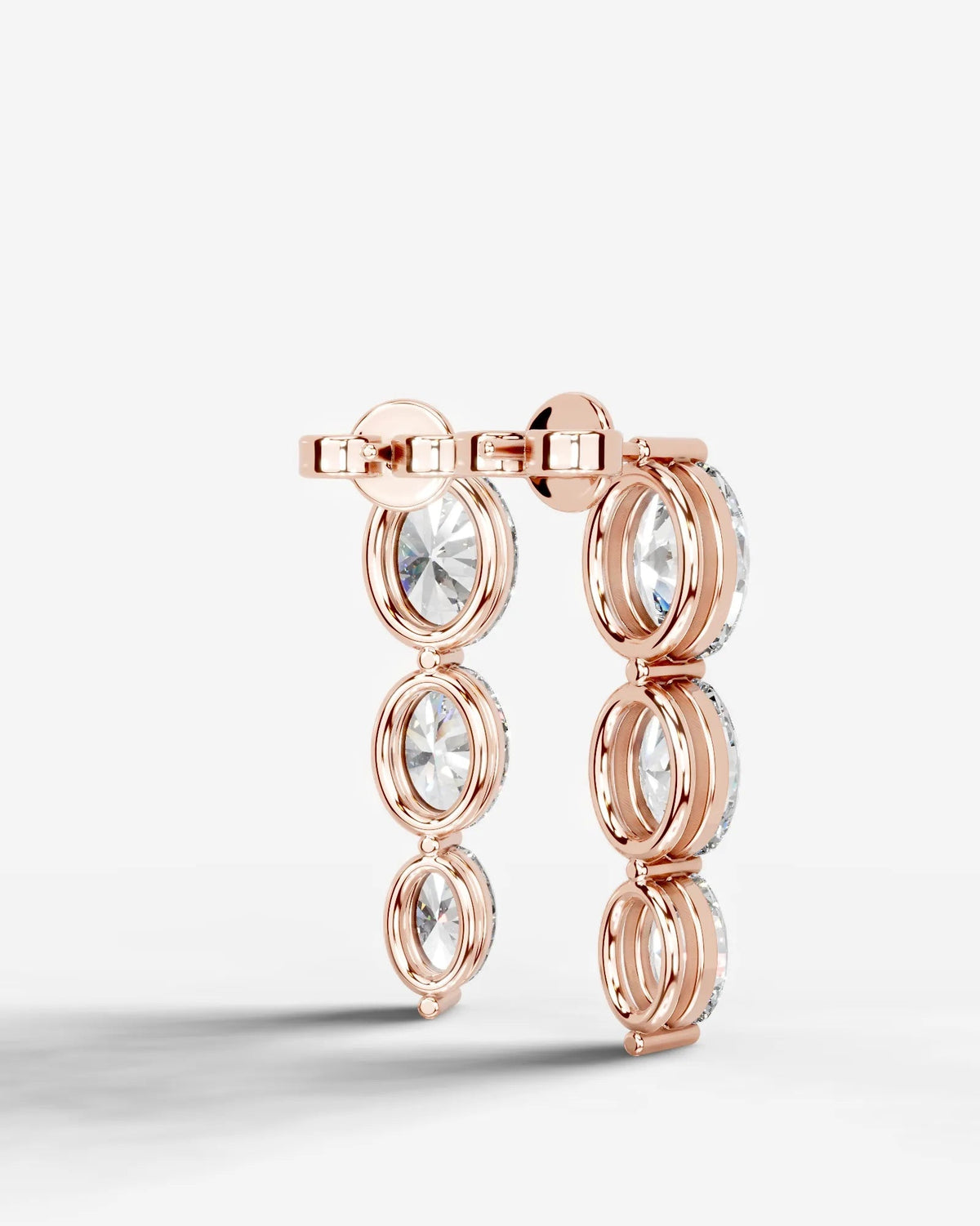 Abigail Lab Grown Diamond Earrings Oval - Rose Gold
