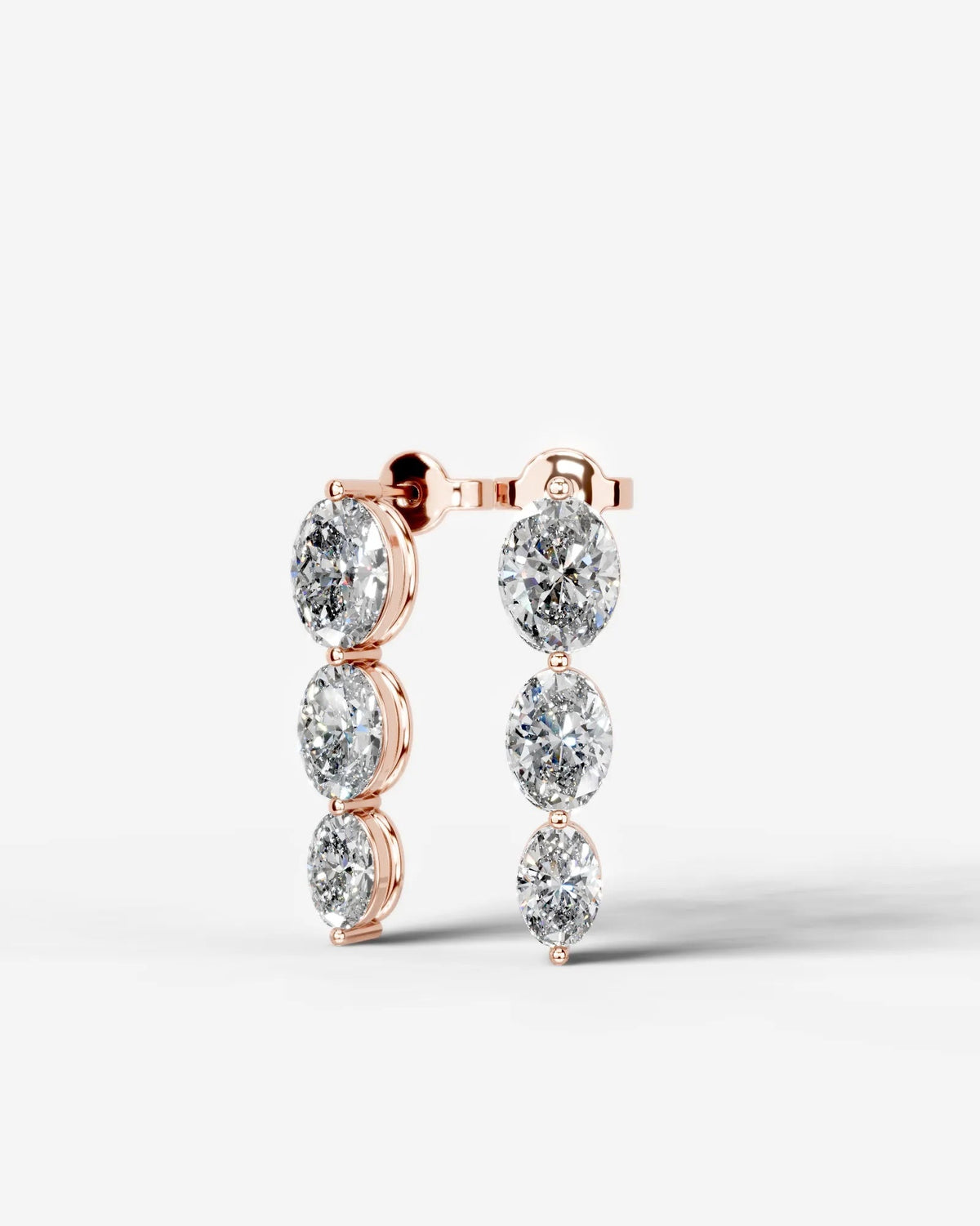Abigail Lab Grown Diamond Earrings Oval - Rose Gold