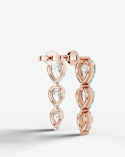 Abigail Lab Grown Diamond Earrings Pear - Rose Gold