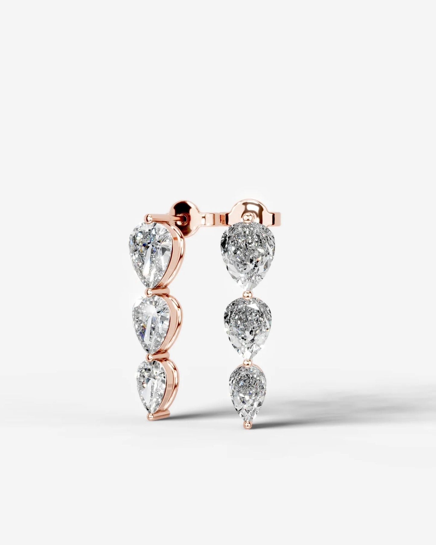 Abigail Lab Grown Diamond Earrings Pear - Rose Gold