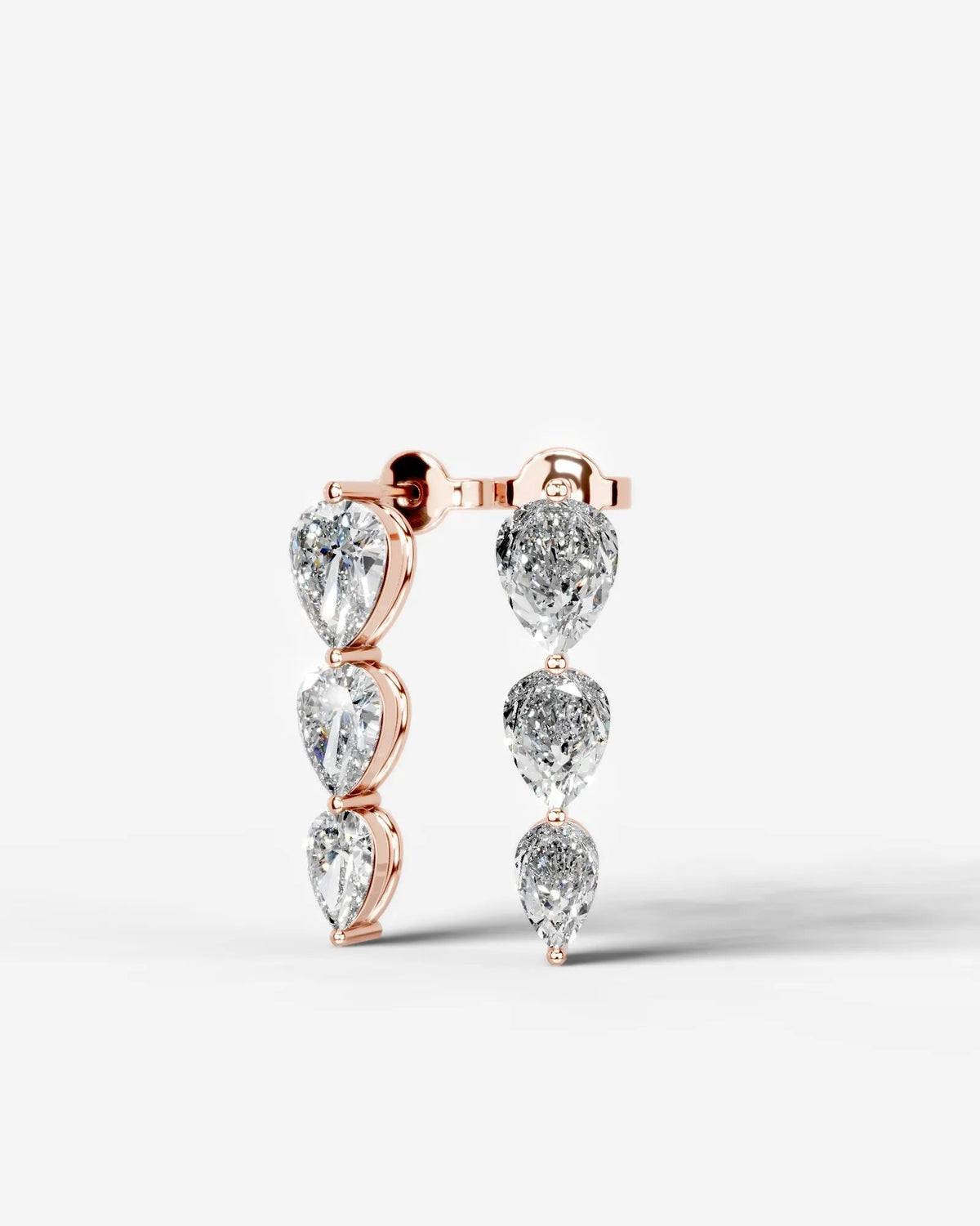 Abigail Lab Grown Diamond Earrings Pear - Rose Gold