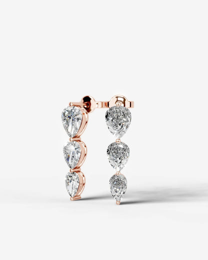 Abigail Lab Grown Diamond Earrings Pear - Rose Gold