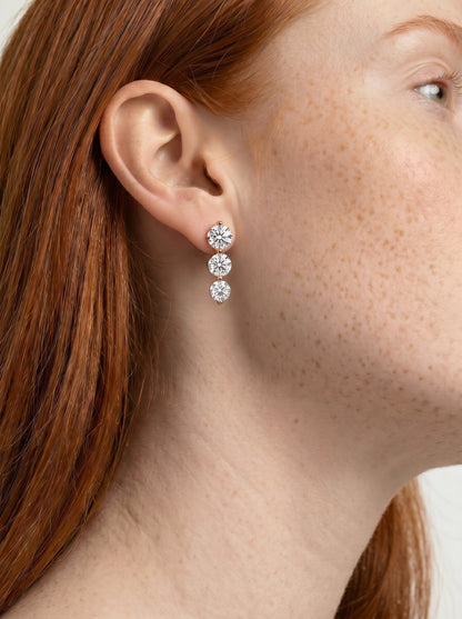 Abigail Lab Grown Diamond Earrings Round - Rose Gold