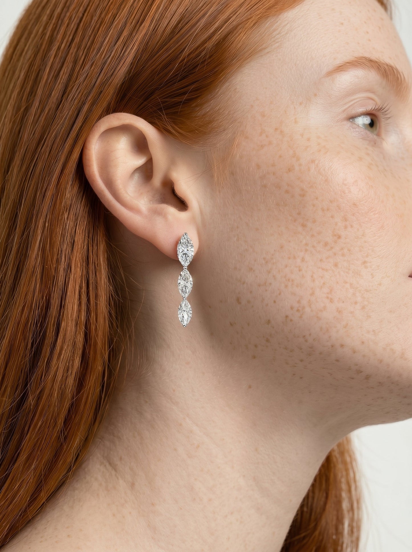 Abigail Lab Grown Diamond Earrings Marquise - White Gold