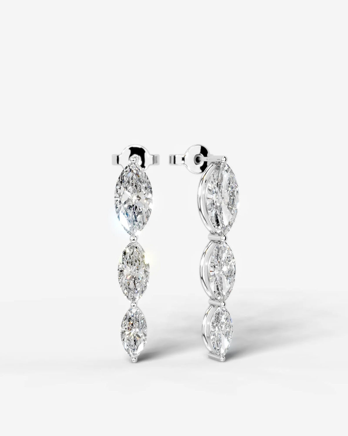 Abigail Lab Grown Diamond Earrings Marquise - White Gold
