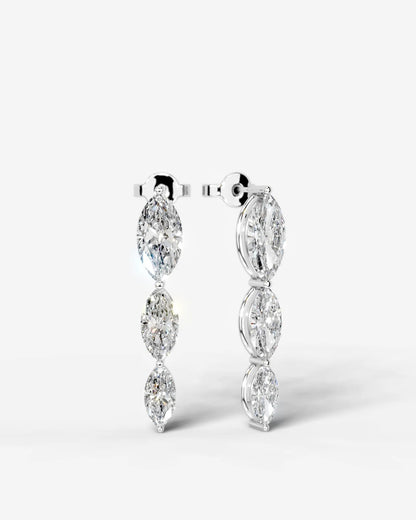 Abigail Lab Grown Diamond Earrings Marquise - White Gold