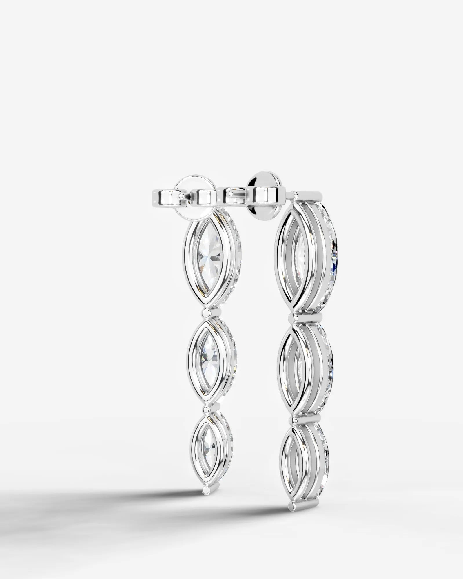 Abigail Lab Grown Diamond Earrings Marquise - White Gold
