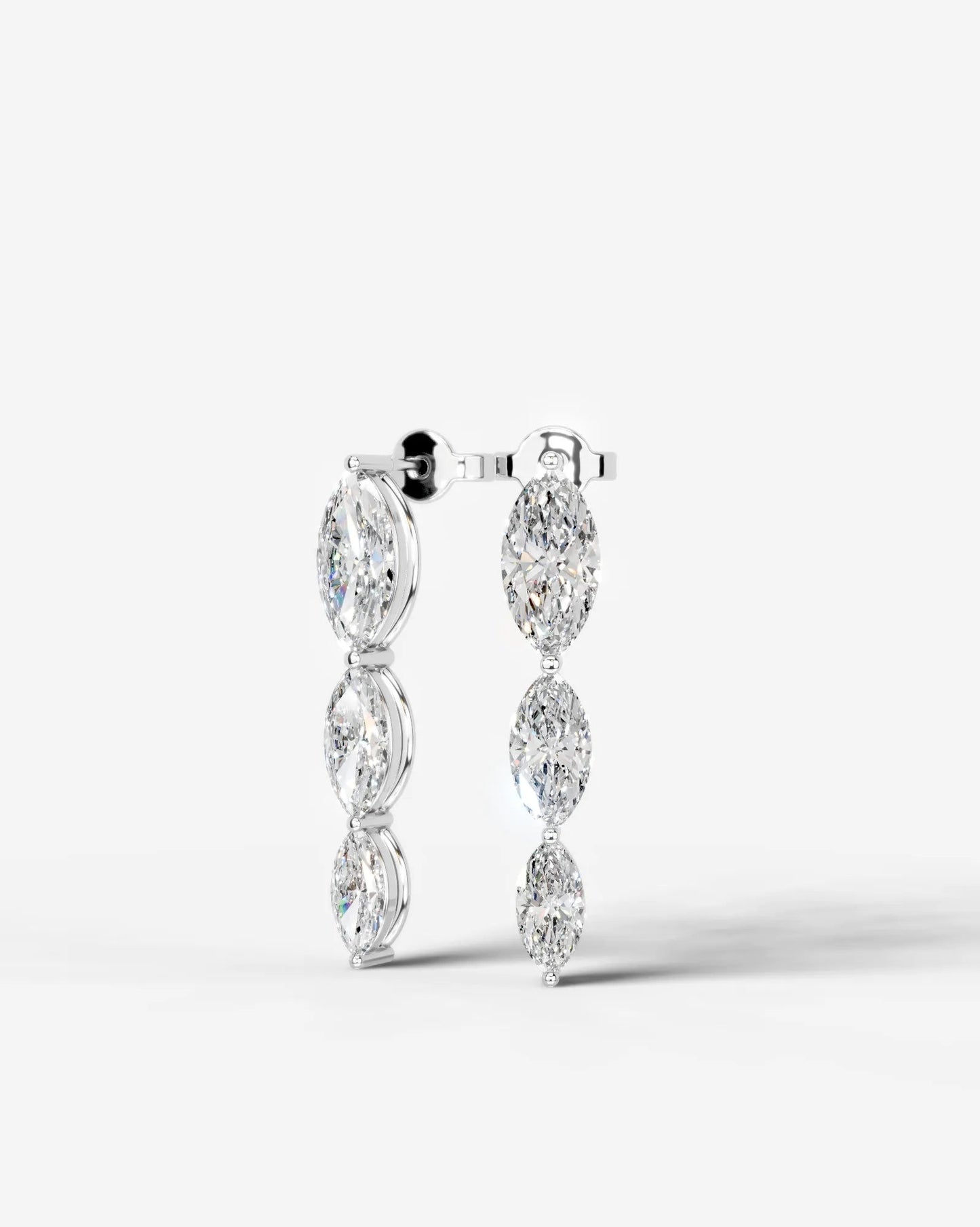 Abigail Lab Grown Diamond Earrings Marquise - Platinum
