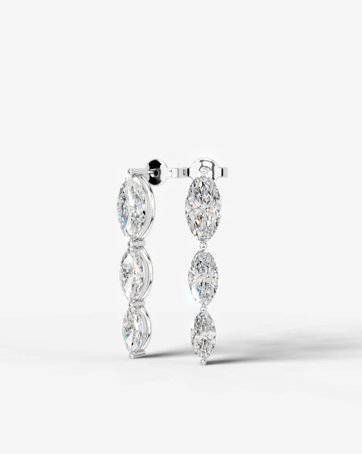 Abigail Lab Grown Diamond Earrings Marquise - White Gold