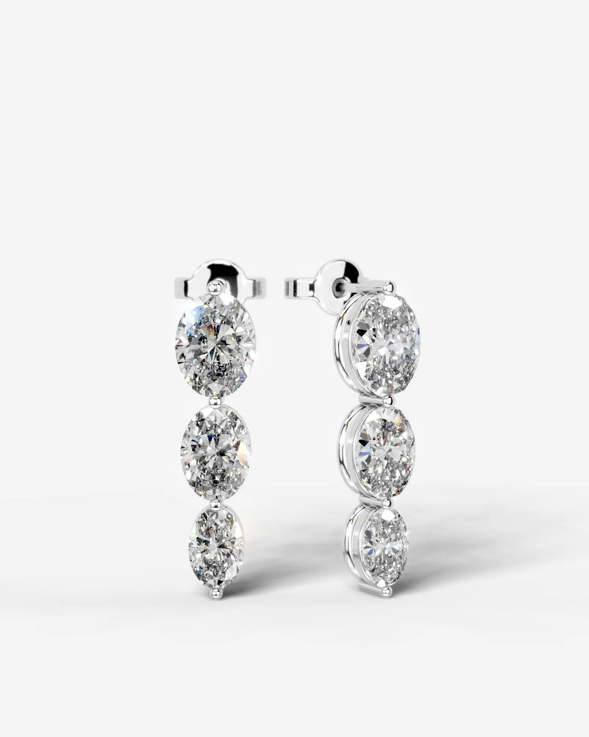 Abigail Lab Grown Diamond Earrings Oval - White Gold