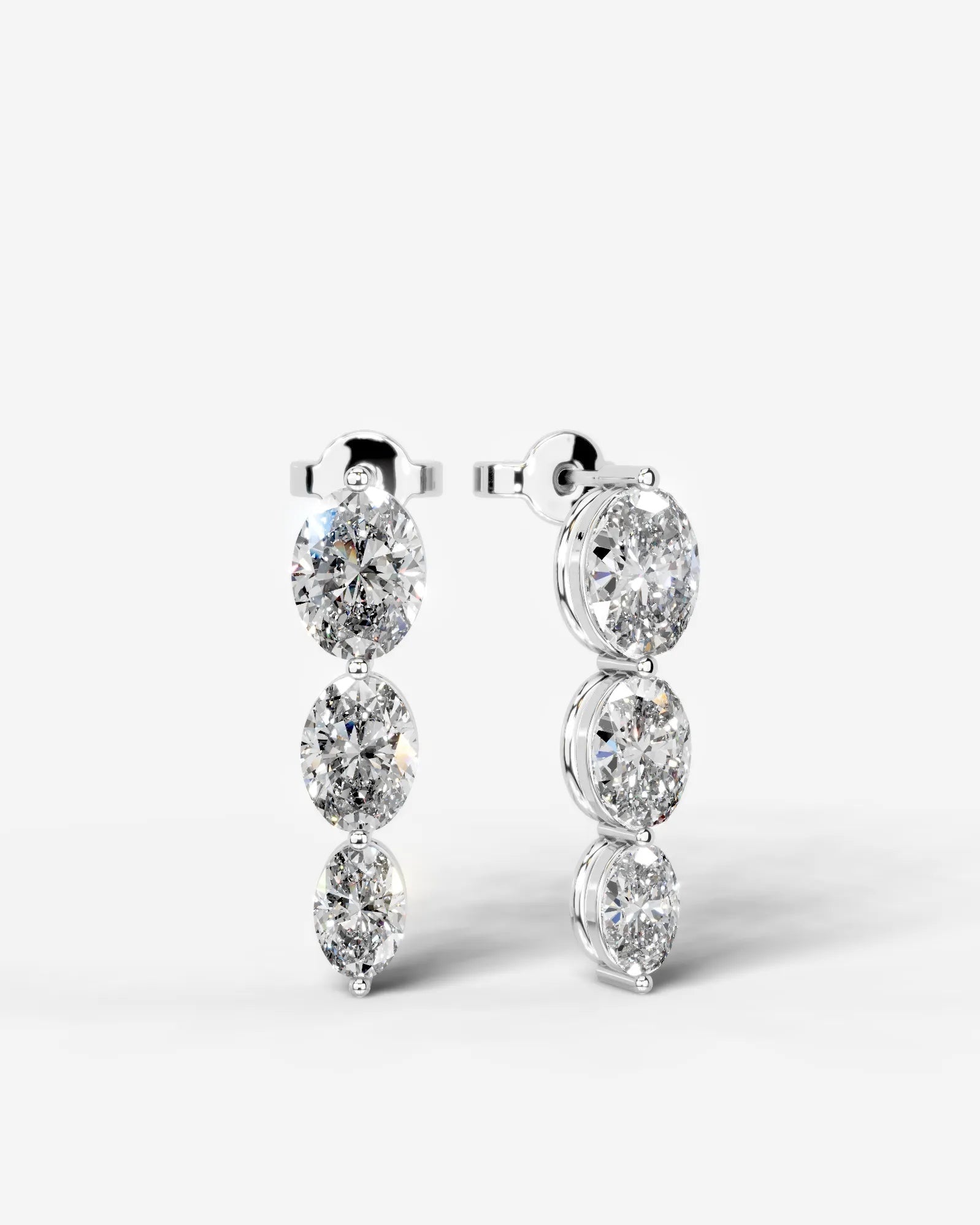 Abigail Lab Grown Diamond Earrings Oval - White Gold