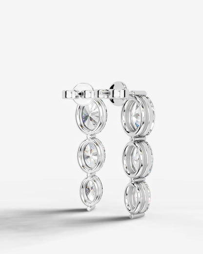 Abigail Lab Grown Diamond Earrings Oval - Platinum