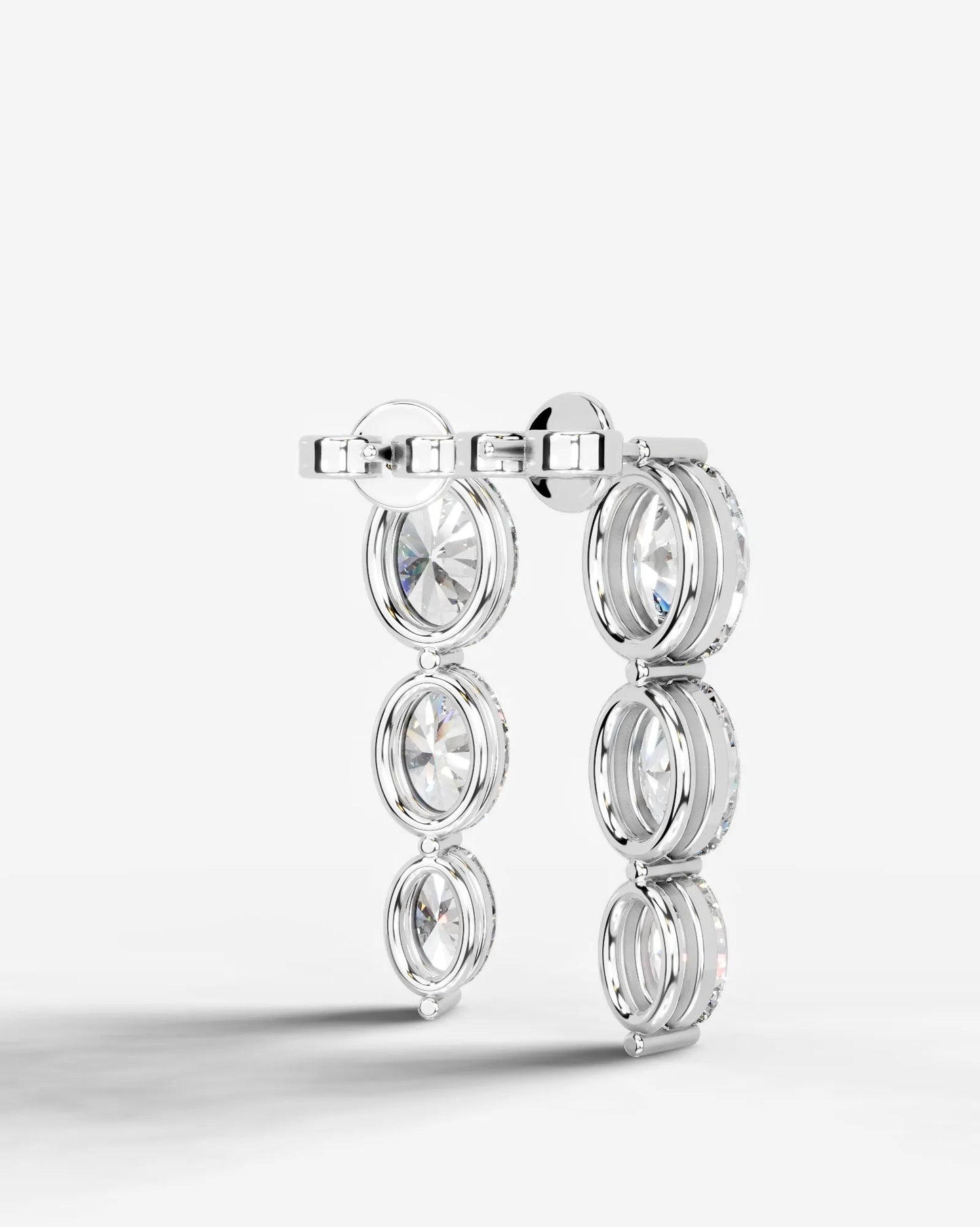 Abigail Lab Grown Diamond Earrings Oval - White Gold