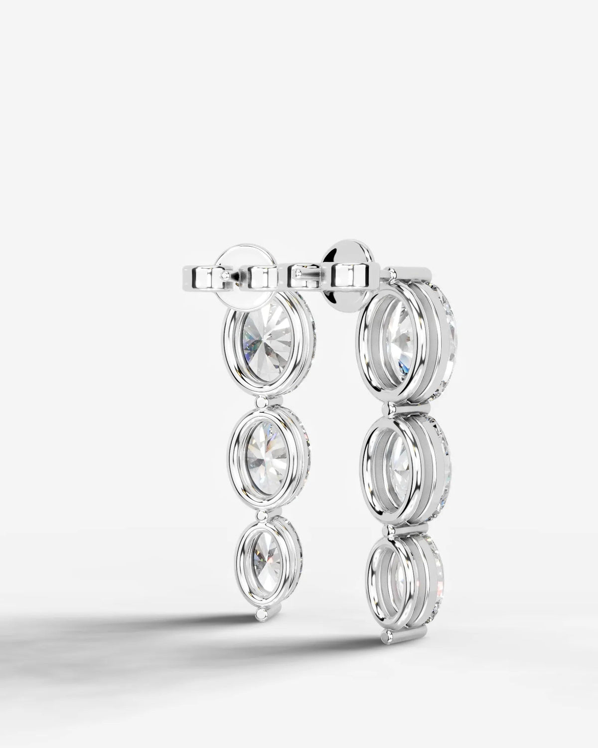 Abigail Lab Grown Diamond Earrings Oval - White Gold