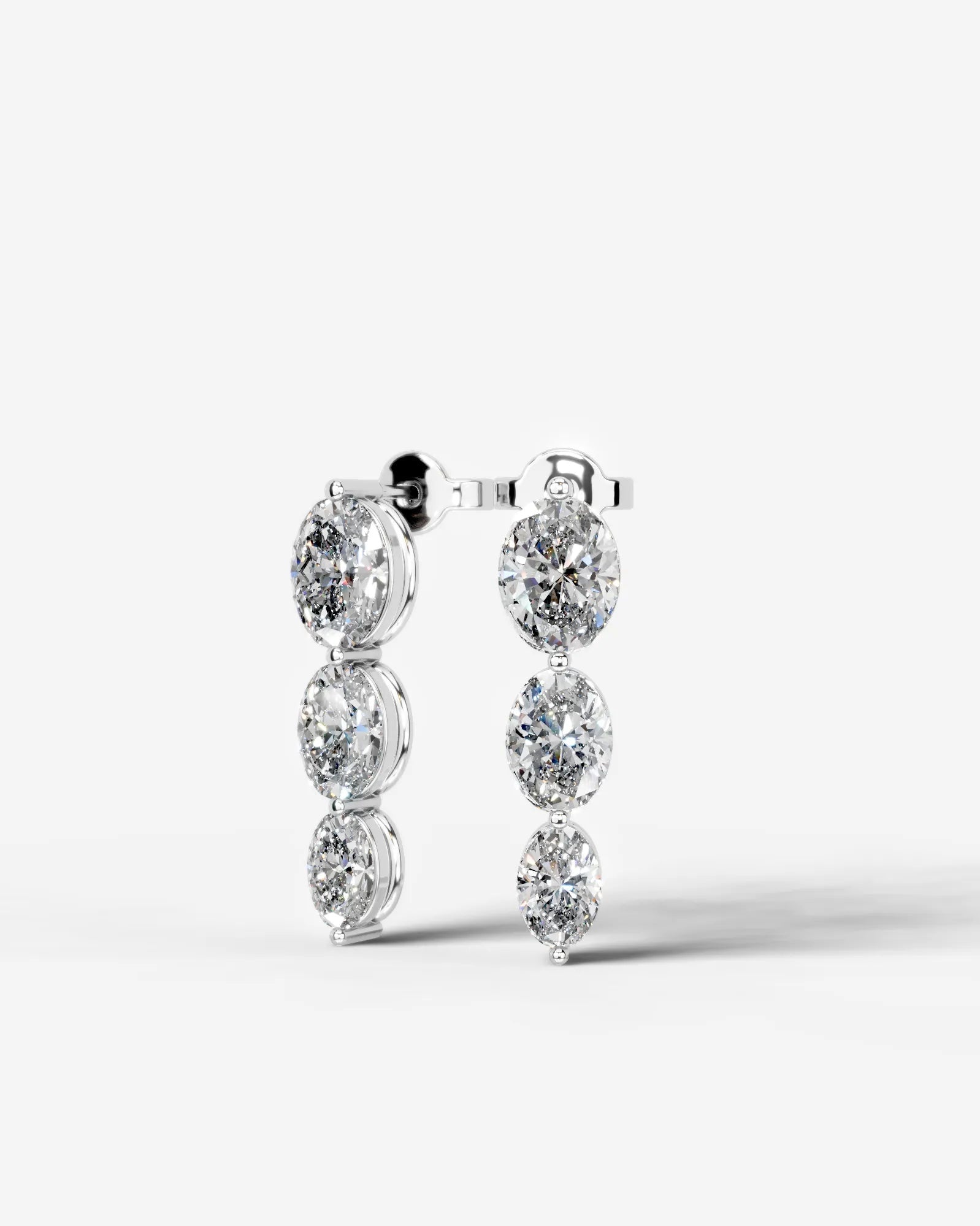 Abigail Lab Grown Diamond Earrings Oval - White Gold