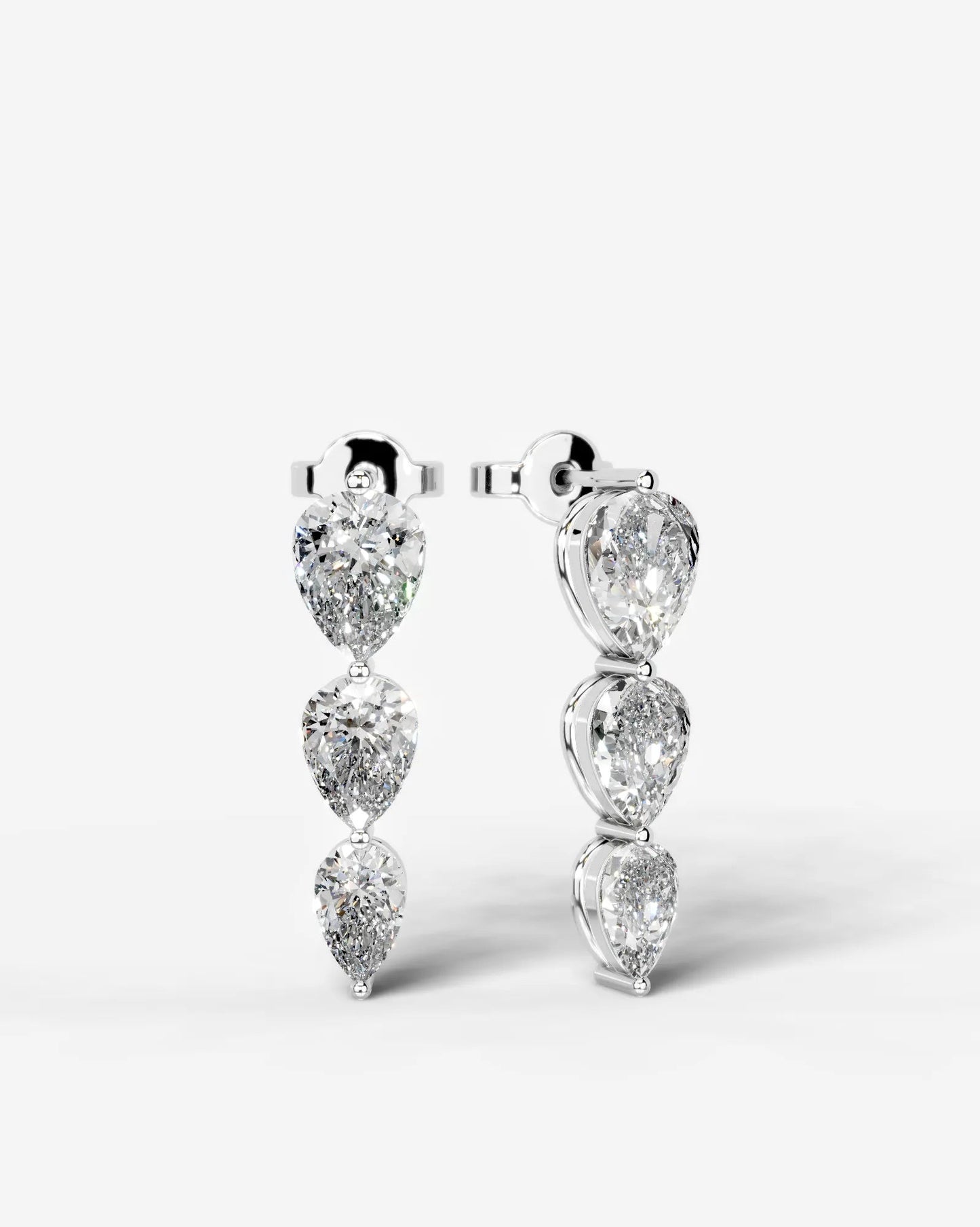 Abigail Lab Grown Diamond Earrings Pear - Platinum