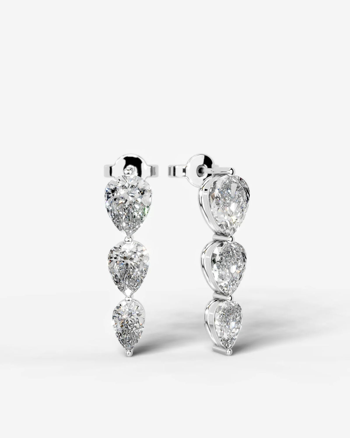 Abigail Lab Grown Diamond Earrings Pear - Platinum