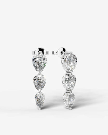 Abigail Lab Grown Diamond Earrings Pear - White Gold