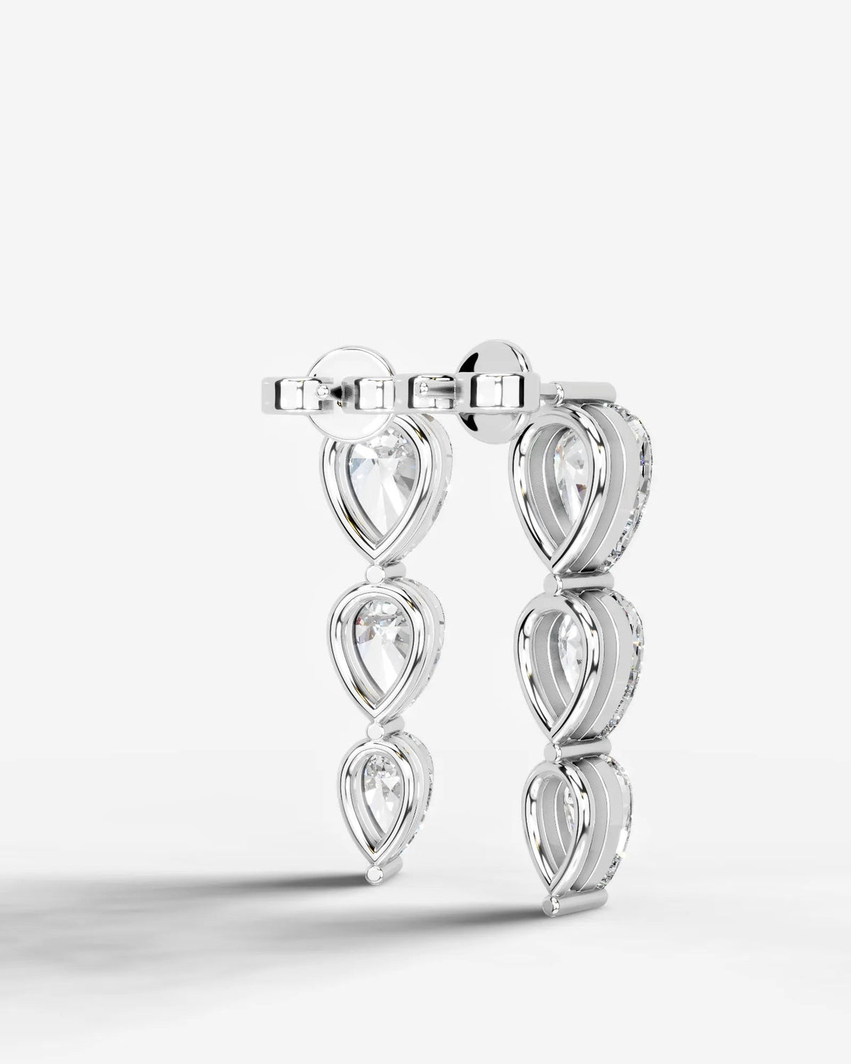 Abigail Lab Grown Diamond Earrings Pear - Platinum